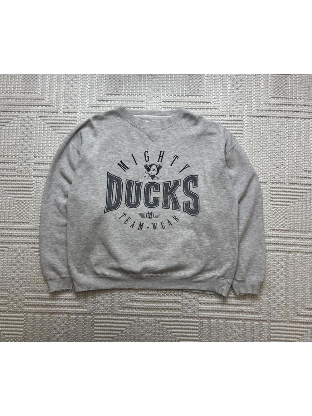 90's The Mighty Ducks Team Wear Grey Crewneck Sweatshirt